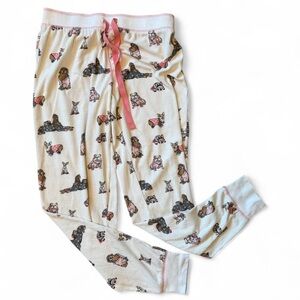🐶 PJ Salvage Size Small Cozy Dog Print Lounge Pajama Pants Frenchies & Corgis!
